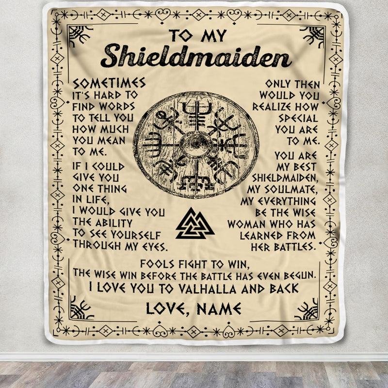 Personalized To My Shieldmaiden Blanket Viking Vintage I Love You To Valhalla Wife Girlfriend Birthday Anniversary Christmas Customized Bed Fleece Blanket Blanket mockup 3 800x.jpg