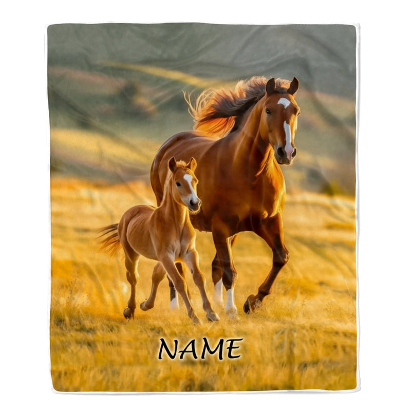 Personalized Running Horse Blanket Custom Name Equestrian Sport For Horse Boy Girl Men Women Birthday Christmas Customized Fleece Blanket Blanket mockup 1 800x.jpg