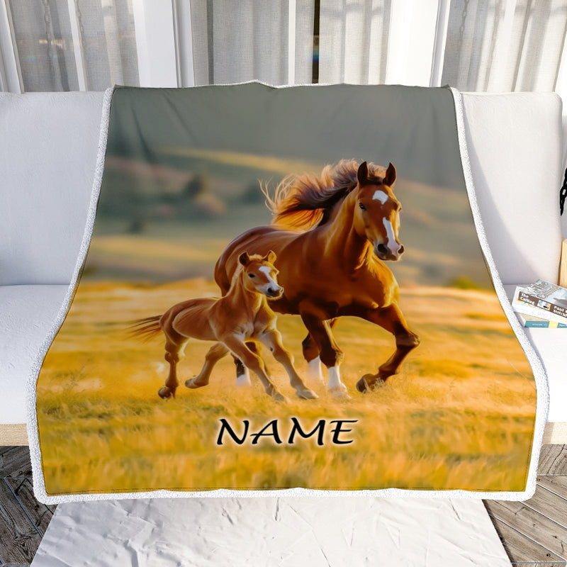 Personalized Running Horse Blanket Custom Name Equestrian Sport For Horse Boy Girl Men Women Birthday Christmas Customized Fleece Blanket Blanket mockup 2 800x.jpg