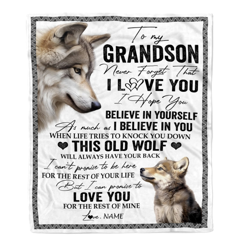 Personalized To My Grandson Blanket From Grandma Grandpa This Old Wolf Love You Grandson Birthday Graduation Christmas Customized Fleece Blanket Blanket mockup 1 800x.jpg