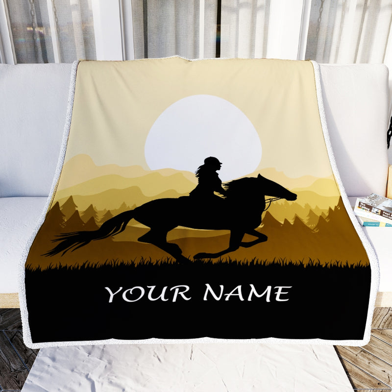 Personalized Horse Blanket Rider Countryside Custom Name Landscape Equestrian Sport For Daughter Girl Women Birthday Christmas Customized Fleece Blanket Blanket mockup 2 800x.jpg