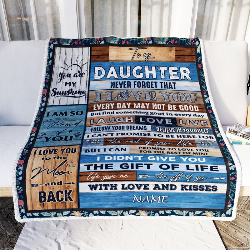 Personalized To My Daughter Blanket From Mom Dad I Love You Wood Daughter Birthday Christmas Thanksgiving Graduation Customized Fleece Blanket Blanket mockup 2 800x.jpg