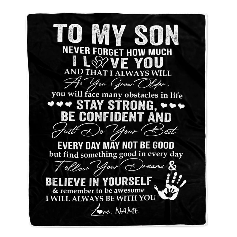 Personalized To My Son I Love You Forever From Mom Dad Son Birthday Christmas Thanksgiving Graduation Customized Fleece Blanket Blanket mockup 1 800x.jpg