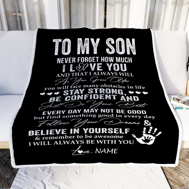 Personalized To My Son I Love You Forever From Mom Dad Son Birthday Christmas Thanksgiving Graduation Customized Fleece Blanket Blanket mockup 2 800x.jpg