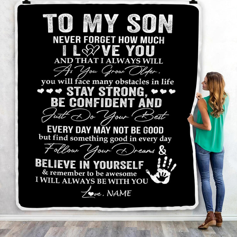Personalized To My Son I Love You Forever From Mom Dad Son Birthday Christmas Thanksgiving Graduation Customized Fleece Blanket Blanket mockup 3 800x.jpg