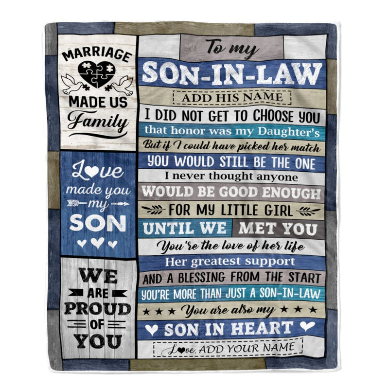 Personalized To My Son In Law Gifts Blanket From Mother In Law Wood Son In Heart Birthday Gifts Ideas Fathers Day Christmas Customized Fleece Throw Blanket Blanket mockup 1 800x.jpg