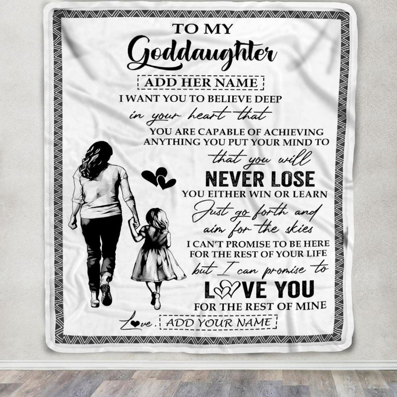 Personalized To My Goddaughter Blanket You Will Never Lose From Godmother Aunt Goddaughter Birthday Gifts Graduation Christmas Customized Fleece Blanket Blanket mockup 3 800x.jpg