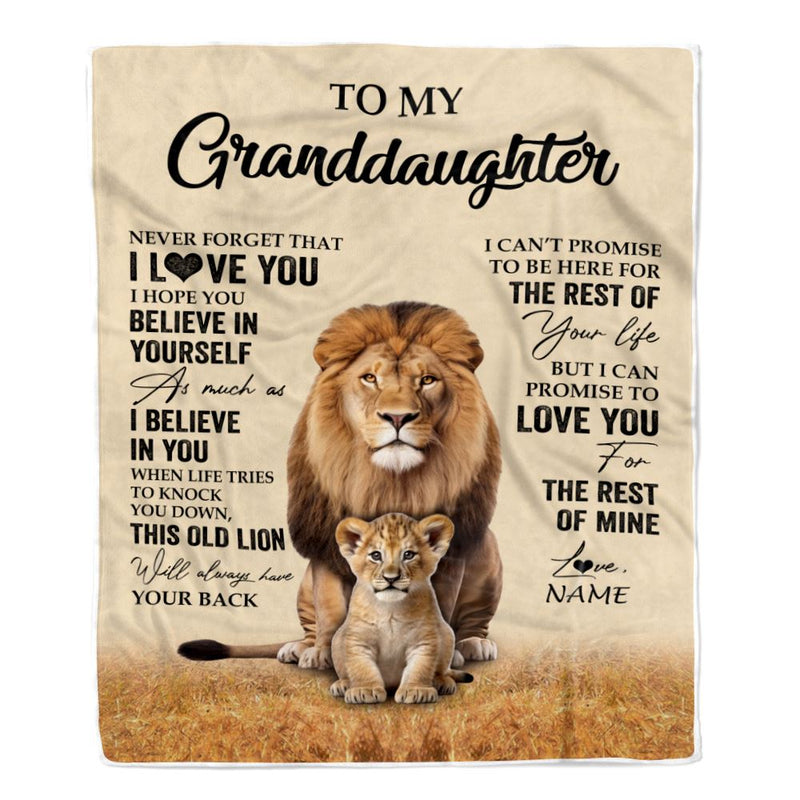 Personalized To My Granddaughter Blanket From Grandpa Papa Lion Never Forget That I Love You Granddaughter Birthday Gifts Christmas Customized Fleece Throw Blanket Blanket mockup 1 800x.jpg