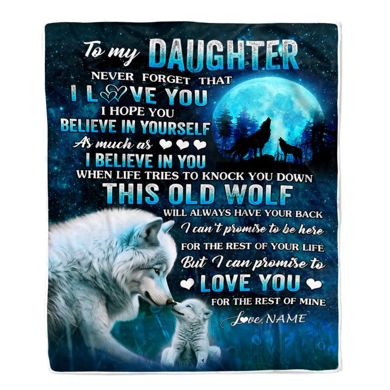 Personalized To My Daughter Blanket From Mom Dad Mother This Old Wolf Love Daughter Birthday Gifts Graduation Christmas Customized Bed Fleece Throw Blanket Blanket mockup 1 800x.jpg
