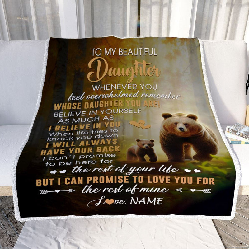Personalized To My Daughter Blanket From Mom Dad Mother Whenever You Feel Bear Daughter Birthday Gifts Graduation Christmas Customized Fleece Throw Blanket Blanket mockup 2 800x.jpg