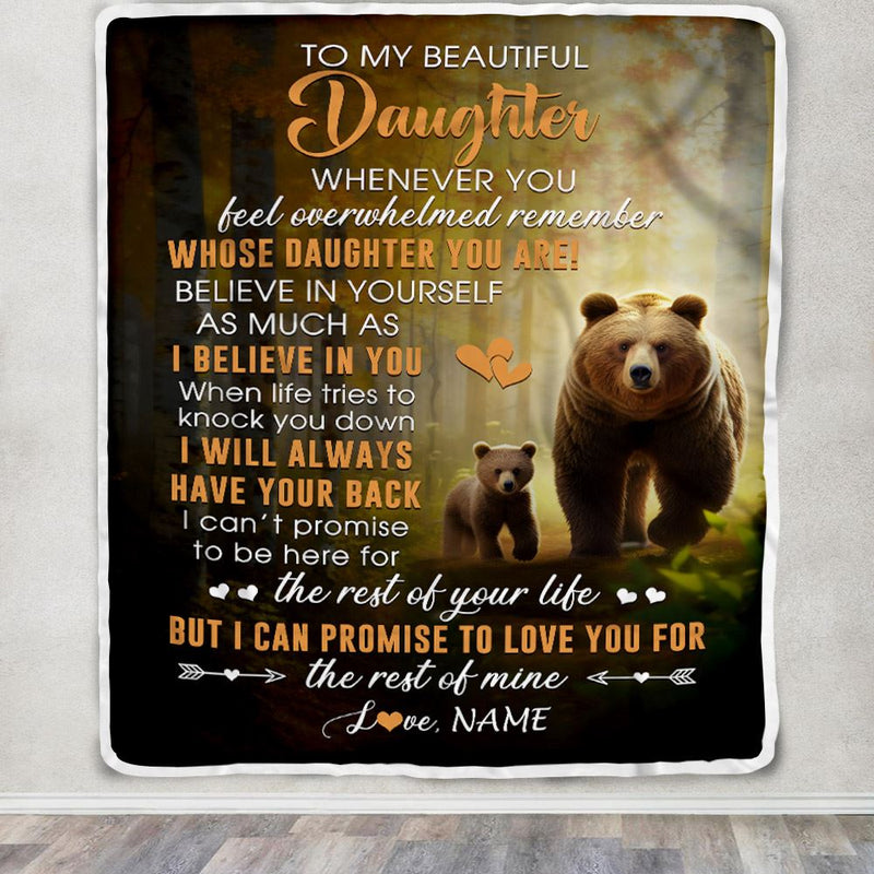 Personalized To My Daughter Blanket From Mom Dad Mother Whenever You Feel Bear Daughter Birthday Gifts Graduation Christmas Customized Fleece Throw Blanket Blanket mockup 3 800x.jpg