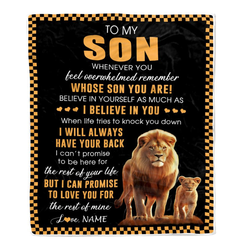 Personalized To My Son Blanket From Dad Father Whenever You Feel Lion Son Birthday Gifts Graduation Christmas Customized Bed Fleece Throw Blanket Blanket mockup 1 800x.jpg