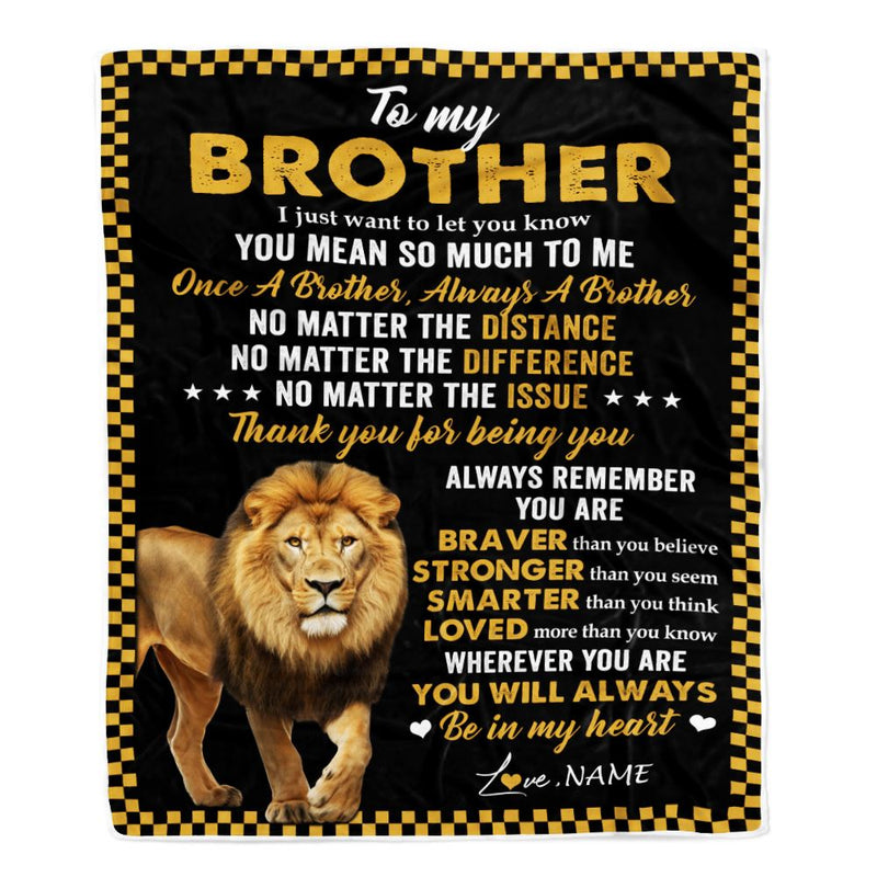 Personalized To My Brother Blanket From Sister Lion Always A Brother For Men Big Brother Birthday Graduation Christmas Customized Gift Bed Fleece Throw Blanket Blanket mockup 1 800x.jpg