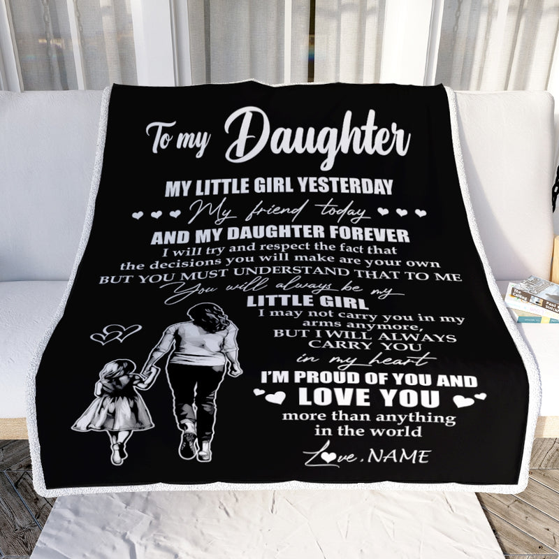 Personalized To My Daughter Blanket From Mom Mother My Little Girl My Friend Proud And Love Daughter Birthday Graduation Christmas Customized Fleece Blanket Blanket mockup 2 800x.jpg