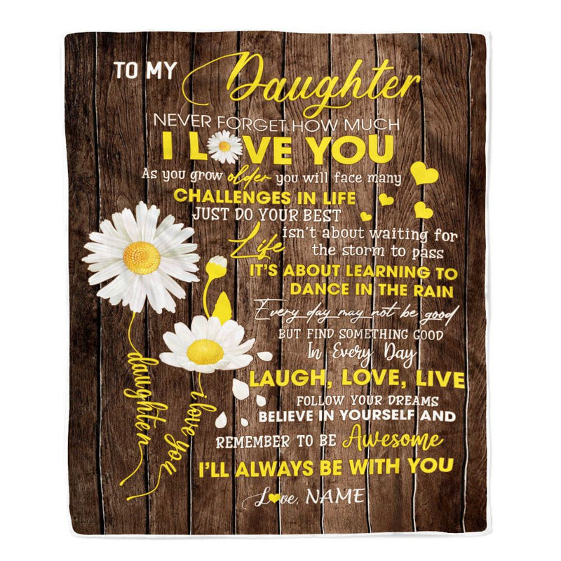 Personalized To My Daughter Blanket From Mom Mother Dad Never Forget I Love You Daisy Daughter Birthday Graduation Christmas Customized Fleece Throw Blanket Blanket mockup 1 800x.jpg