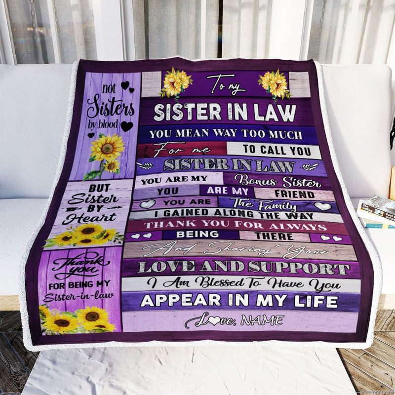Personalized To My Sister In Law Blanket You Are My Friend Bonus Sister Birthday Wedding Day Thanksgiving Christmas Customized Bed Fleece Throw Blanket Blanket mockup 2 800x.jpg