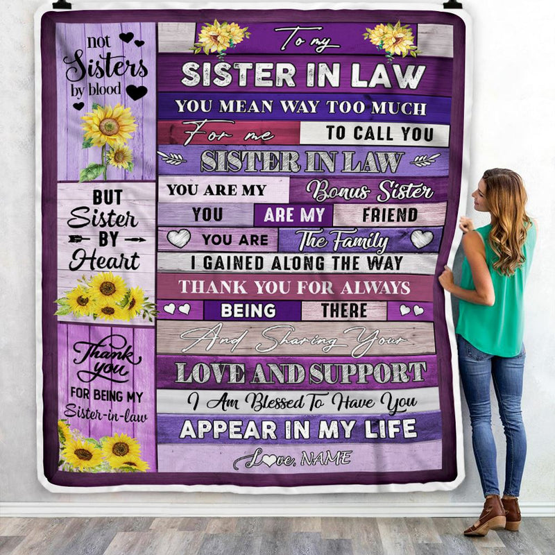 Personalized To My Sister In Law Blanket You Are My Friend Bonus Sister Birthday Wedding Day Thanksgiving Christmas Customized Bed Fleece Throw Blanket Blanket mockup 3 800x.jpg