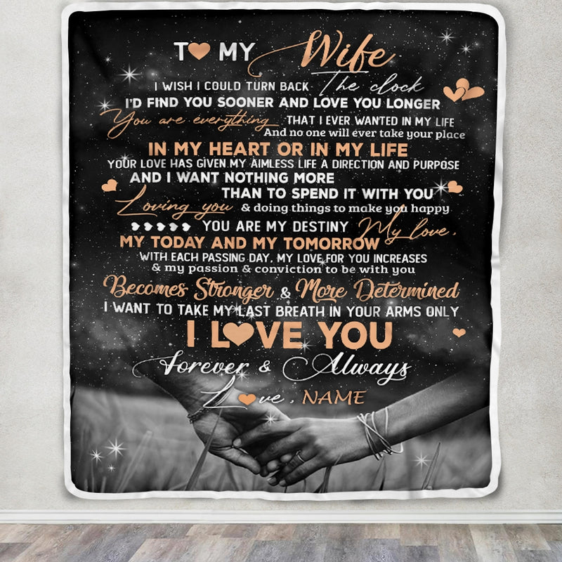 Personalized To My Wife Blanket From Husband I d Find You Sooner Love You Longer Wife Anniversary Wedding Valentines Day Christmas Fleece Throw Blanket Blanket mockup 3 800x.jpg