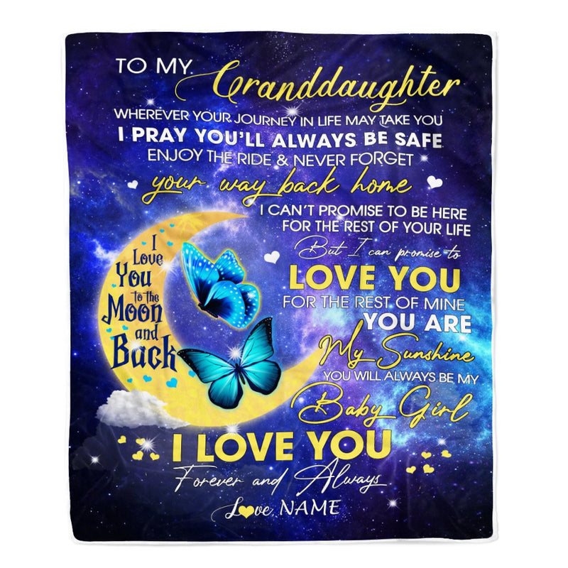 Personalized To My Granddaughter From Grandma Grandpa Blanket You Are My Sunshine Butterfly Birthday Graduation Christmas Gift Bed Quilt Fleece Throw Blanket Blanket mockup 1 800x.jpg