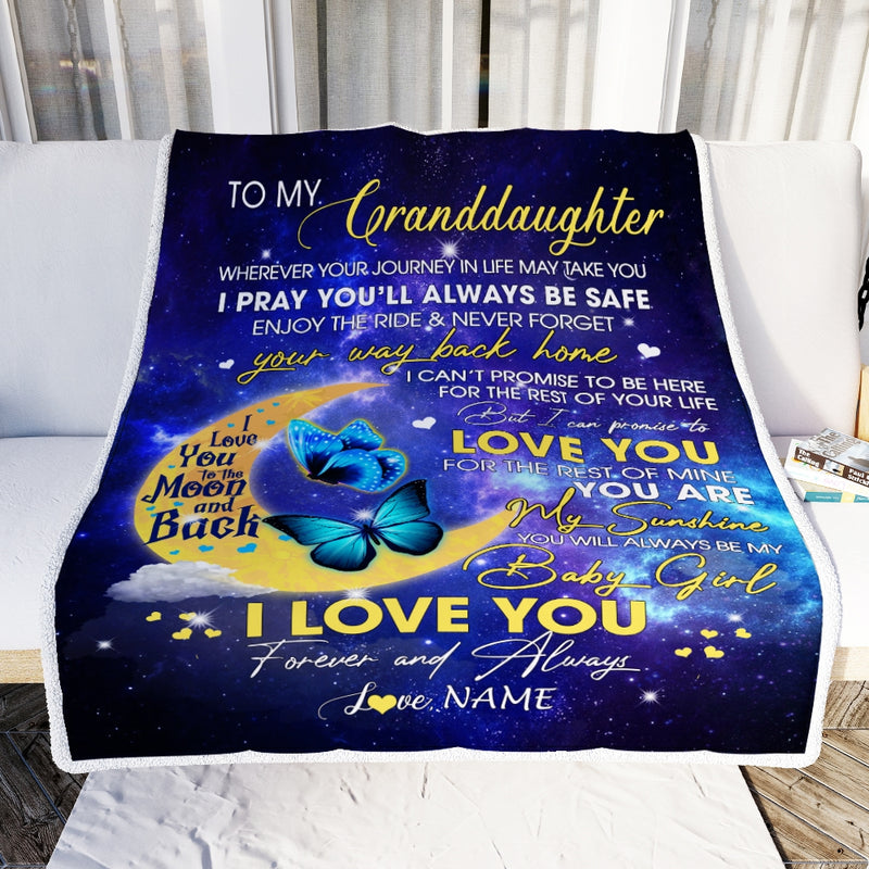 Personalized To My Granddaughter From Grandma Grandpa Blanket You Are My Sunshine Butterfly Birthday Graduation Christmas Gift Bed Quilt Fleece Throw Blanket Blanket mockup 2 800x.jpg