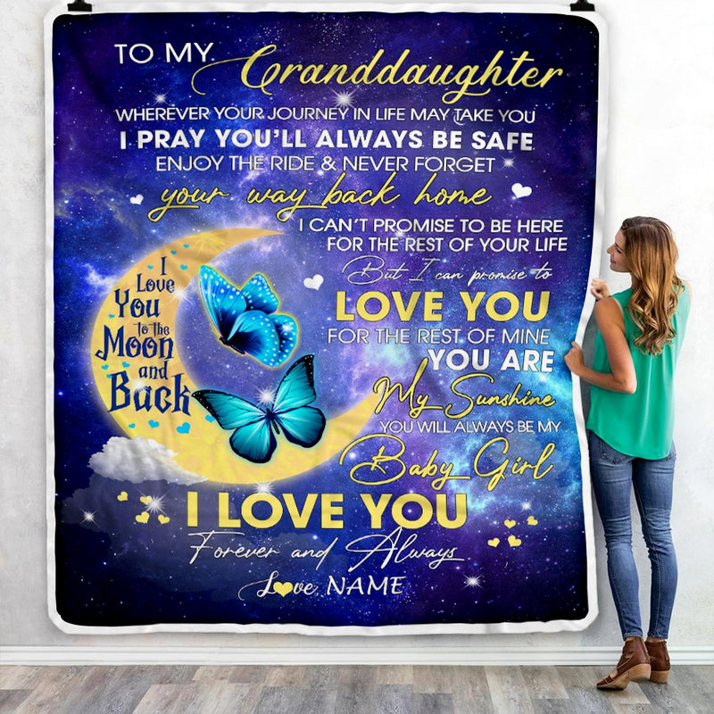 Personalized To My Granddaughter From Grandma Grandpa Blanket You Are My Sunshine Butterfly Birthday Graduation Christmas Gift Bed Quilt Fleece Throw Blanket Blanket mockup 3 800x.jpg