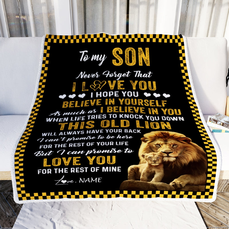 Personalized To My Son Blanket From Dad This Old Lion Love You Son Birthday Graduation Christmas Customized Fleece Blanket Blanket mockup 1 800x.jpg