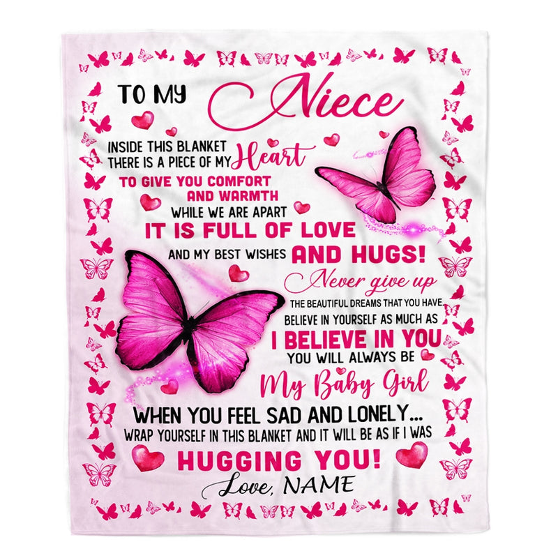 Personalized To My Niece Blanket From Aunt Auntie Uncle Inside This Blanket There Is A Piece Of My Heart Customized For Birthday Christmas Fleece Blanket Blanket mockup 1 800x.jpg