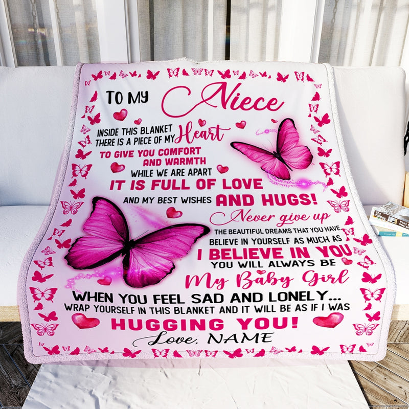 Personalized To My Niece Blanket From Aunt Auntie Uncle Inside This Blanket There Is A Piece Of My Heart Customized For Birthday Christmas Fleece Blanket Blanket mockup 2 800x.jpg