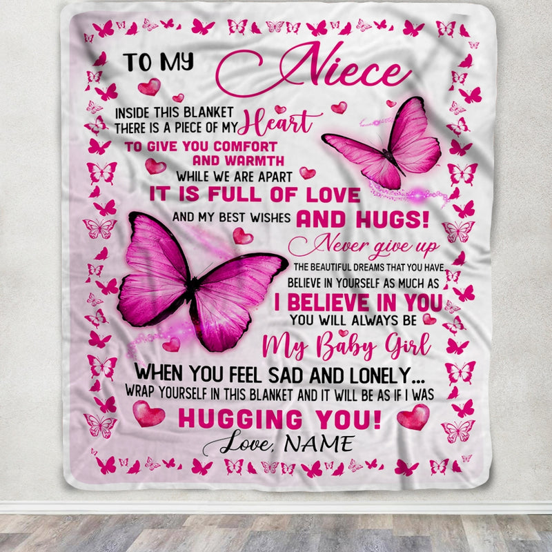 Personalized To My Niece Blanket From Aunt Auntie Uncle Inside This Blanket There Is A Piece Of My Heart Customized For Birthday Christmas Fleece Blanket Blanket mockup 3 800x.jpg