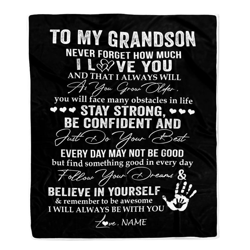 Personalized To My Grandson I Love You Forever From Grandma Grandpa Grandson Birthday Christmas Thanksgiving Graduation Customized Fleece Blanket Blanket mockup 1 800x.jpg