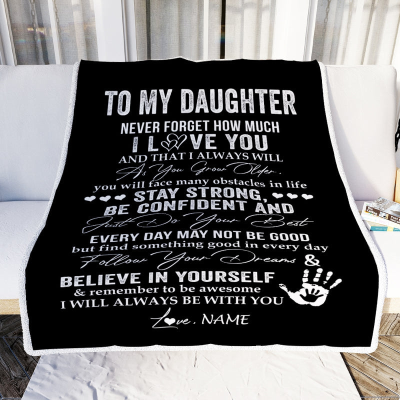 Personalized To My Daughter I Love You Forever From Mom Dad Daughter Birthday Christmas Thanksgiving Graduation Customized Fleece Blanket Blanket mockup 2 800x.jpg