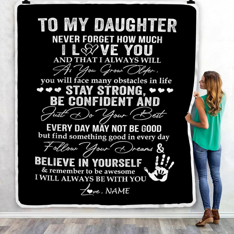Personalized To My Daughter I Love You Forever From Mom Dad Daughter Birthday Christmas Thanksgiving Graduation Customized Fleece Blanket Blanket mockup 3 800x.jpg