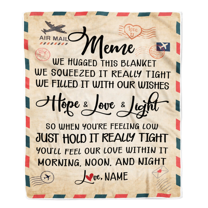 Personalized Meme Blanket From Grandkids We Hugged This Blanket Mail Letter meme Birthday Mothers Day Christmas Customized Fleece Blanket Blanket mockup 1 800x.jpg