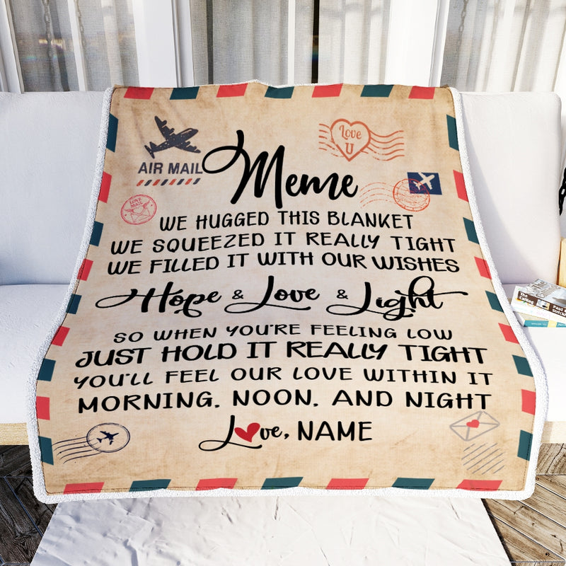 Personalized Meme Blanket From Grandkids We Hugged This Blanket Mail Letter meme Birthday Mothers Day Christmas Customized Fleece Blanket Blanket mockup 2 800x.jpg