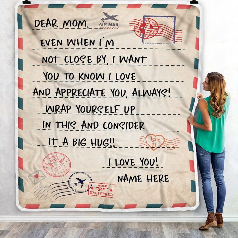 Personalized To Mom Blanket From Daughter Son I Love You Mail Letter for Keep Health Mom Birthday Mothers Day Christmas Gift Customized Fleece Blanket Blanket mockup 3 800x.jpg