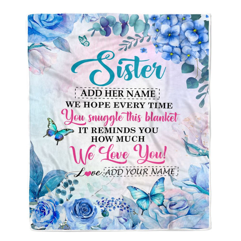 Personalized Sister Blanket From Brother Sister Floral Print We Love You Sister Birthday Gifts Graduation Christmas Customized Bed Fleece Throw Blanket Blanket mockup 1 800x.jpg