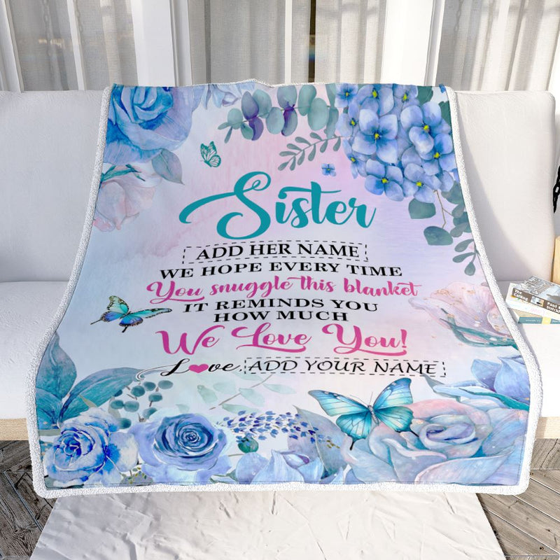 Personalized Sister Blanket From Brother Sister Floral Print We Love You Sister Birthday Gifts Graduation Christmas Customized Bed Fleece Throw Blanket Blanket mockup 2 800x.jpg