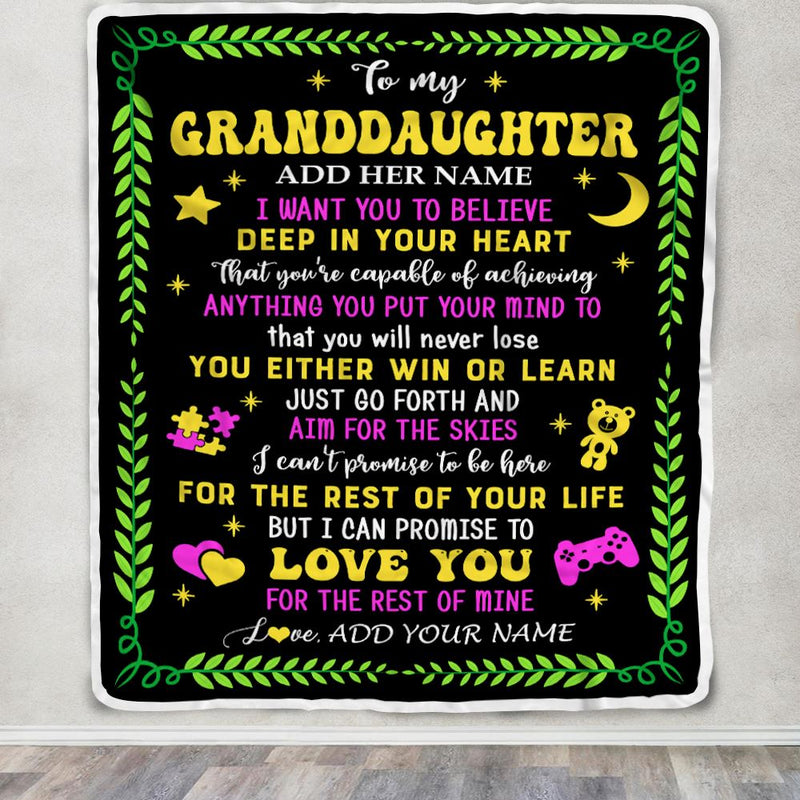 Personalized To My Granddaughter Gift Blanket From Grandparents Letter Sleep Cute Granddaughter Birthday Idea Graduation Christmas Fleece Throw Blanket Blanket mockup 3 800x.jpg