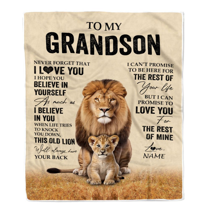 Personalized To My Grandson Blanket From Grandpa Papa Lion Never Forget That I Love You Grandson Birthday Gifts Christmas Customized Fleece Throw Blanket Blanket mockup 1 800x.jpg