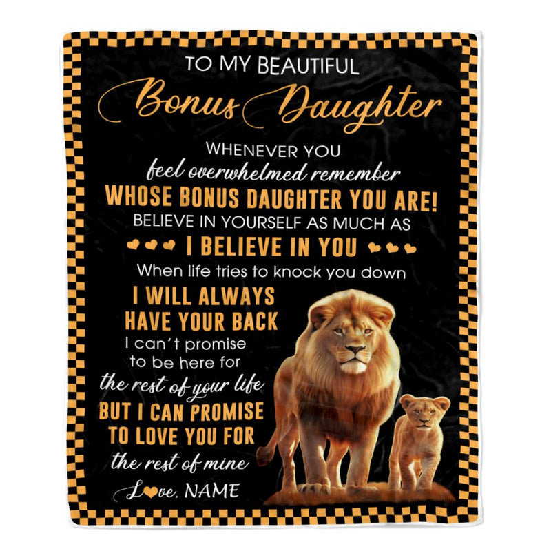 Personalized To My Bonus Daughter Blanket From Stepdad Whenever You Feel Lion Stepdaughter Birthday Gifts Graduation Christmas Fleece Throw Blanket Blanket mockup 1 800x.jpg