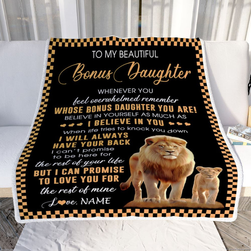 Personalized To My Bonus Daughter Blanket From Stepdad Whenever You Feel Lion Stepdaughter Birthday Gifts Graduation Christmas Fleece Throw Blanket Blanket mockup 2 800x.jpg