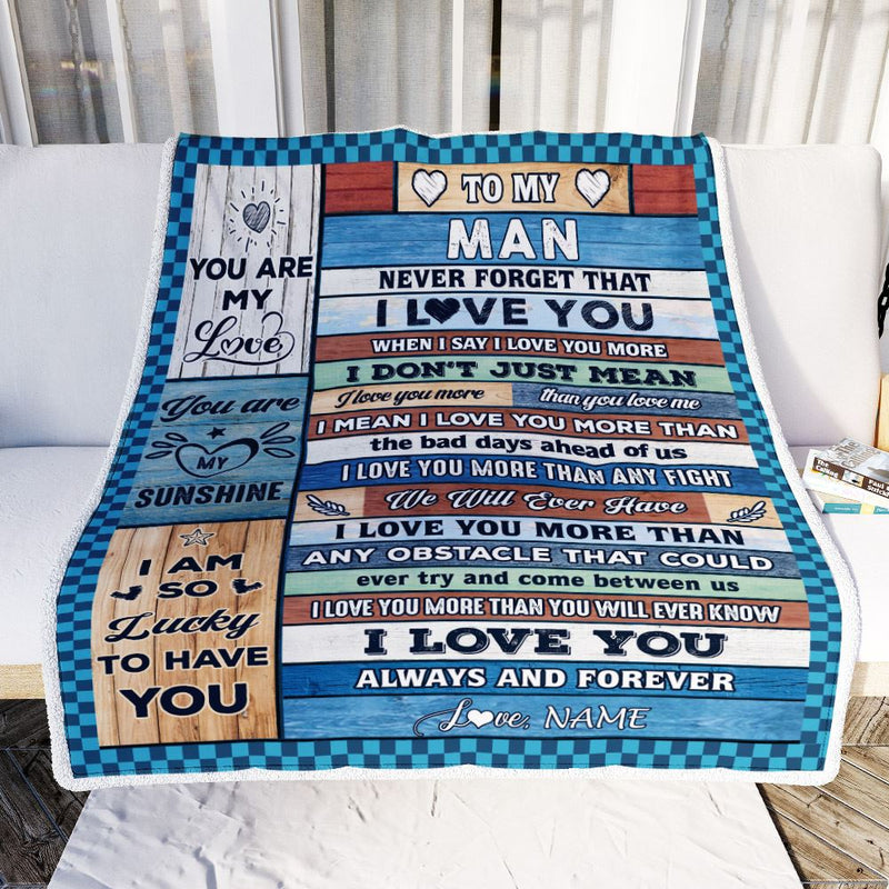 Personalized To My Man Blanket From Wife Wood I Love You More Husband Birthday Anniversary Romantic Valentines Day Christmas Customized Gift Fleece Blanket Blanket mockup 2 800x.jpg