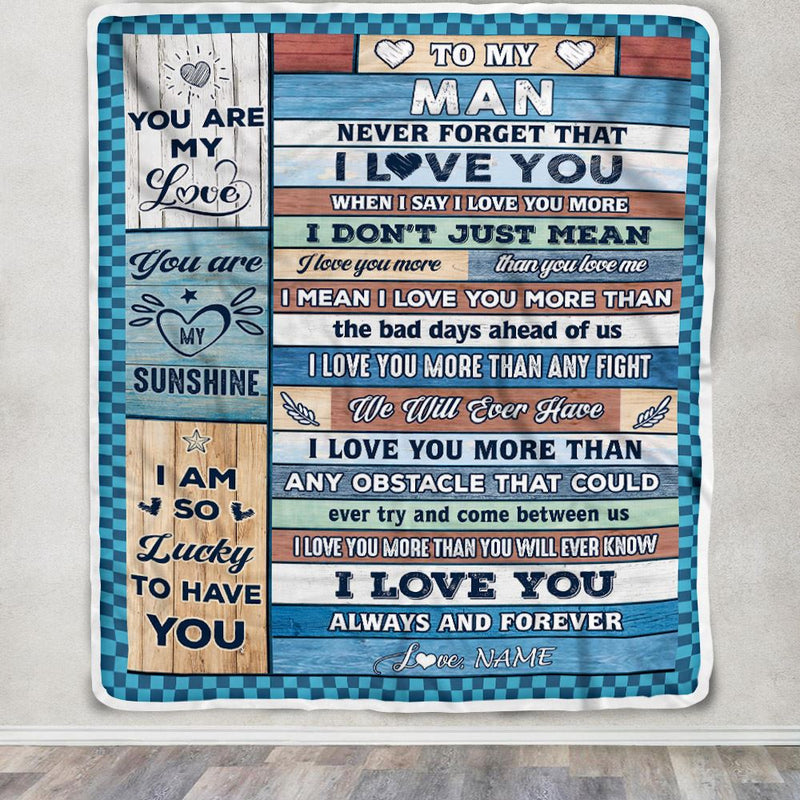 Personalized To My Man Blanket From Wife Wood I Love You More Husband Birthday Anniversary Romantic Valentines Day Christmas Customized Gift Fleece Blanket Blanket mockup 3 800x.jpg