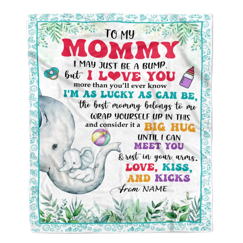 Personalized To My Mommy Blanket From Baby First Time Mom Elephant I May Just Be A Bump Happy 1st Mothers Day Custom Baby Name Customized Bed Fleece Blanket Blanket mockup 1 800x.jpg