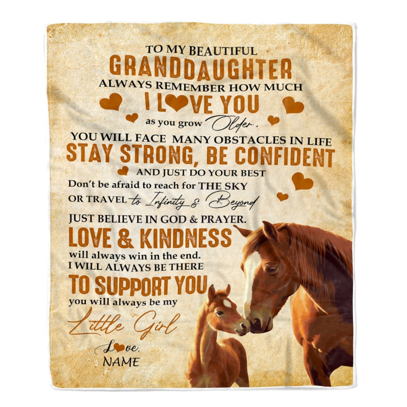 Personalized To My Granddaughter Blanket From Grandma Papa Always Remember I Love You Horse Granddaughter Birthday Christmas Customized Fleece Throw Blanket Blanket mockup 1 800x.jpg