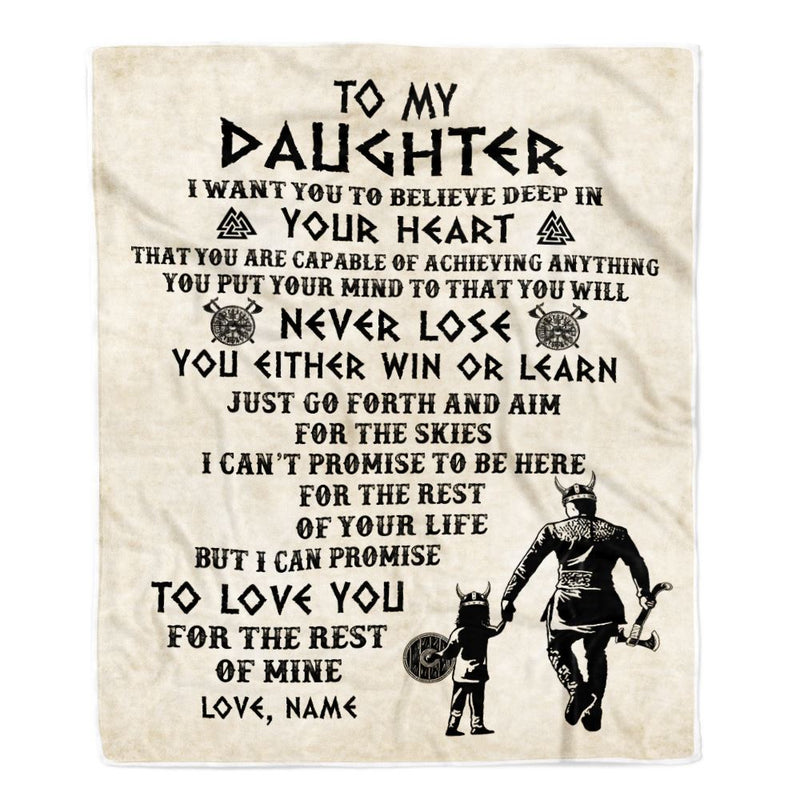 Personalized To My Daughter Blanket From Dad Father You Will Never Lose Viking Daughter Birthday Graduation Christmas Customized Fleece Throw Blanket Blanket mockup 1 800x.jpg