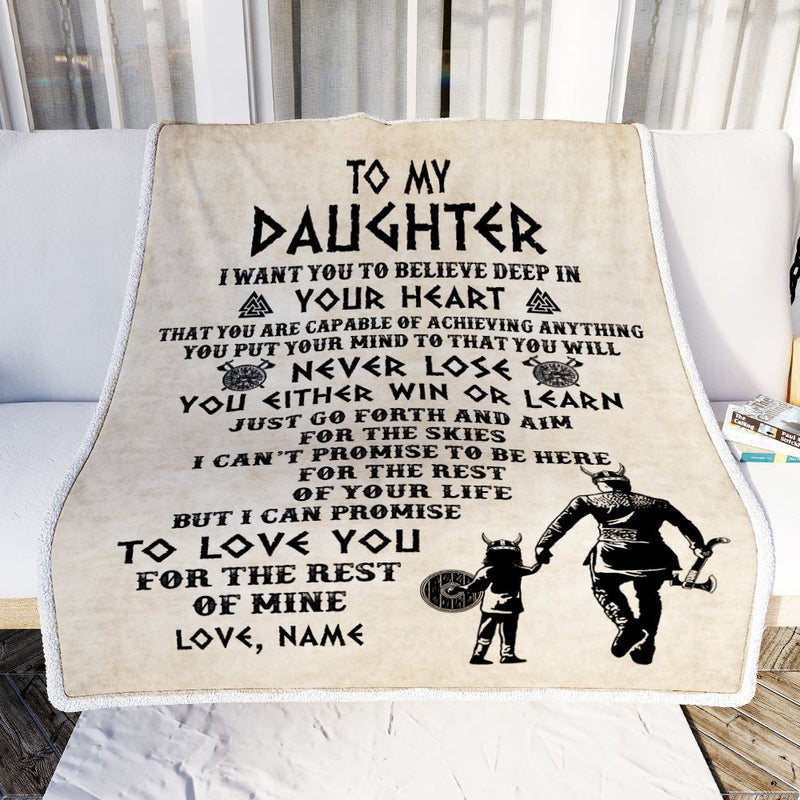 Personalized To My Daughter Blanket From Dad Father You Will Never Lose Viking Daughter Birthday Graduation Christmas Customized Fleece Throw Blanket Blanket mockup 2 800x.jpg