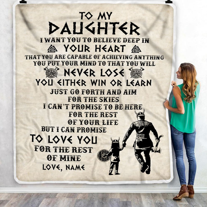 Personalized To My Daughter Blanket From Dad Father You Will Never Lose Viking Daughter Birthday Graduation Christmas Customized Fleece Throw Blanket Blanket mockup 3 800x.jpg