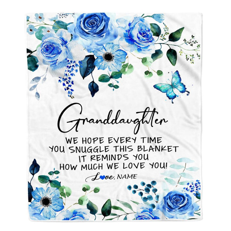 Personalized To My Granddaughter Blanket From Grandma Grandpa Floral How Much We Love You Granddaughter Birthday Christmas Customized Fleece Blanket Blanket mockup 1 800x.jpg