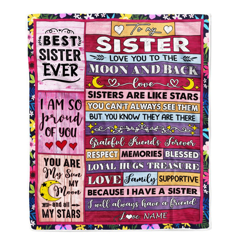 Personalized To My Sister Blanket From Brother Sister Like A Stars Friends Birthday Anniversary Day Graduation Christmas Customized Bed Fleece Throw Blanket Blanket mockup 1 800x.jpg
